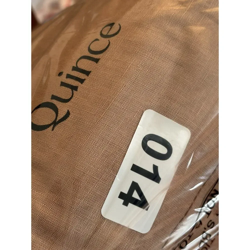 NEW Quince QUEEN European Linen Sheet Set 4 Pc LATTE $224